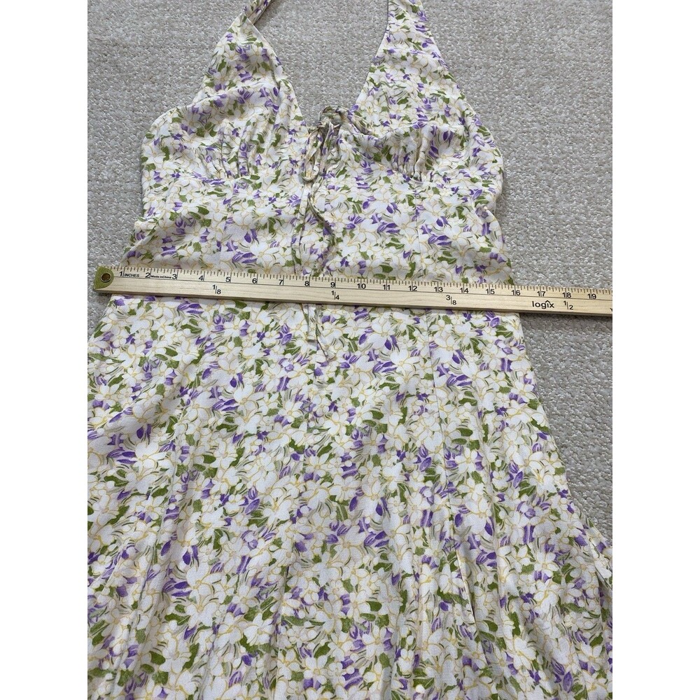 Maeve by Anthropologie Cream Halter Mini Dress with Lavender Floral 100% Viscose - Picture 13 of 16